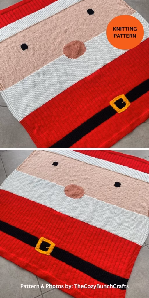 Santa Knit Blanket Pattern - The Knit Crew