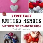 7 Free Easy Knitted Heart Patterns For Valentine's Day PIN 1