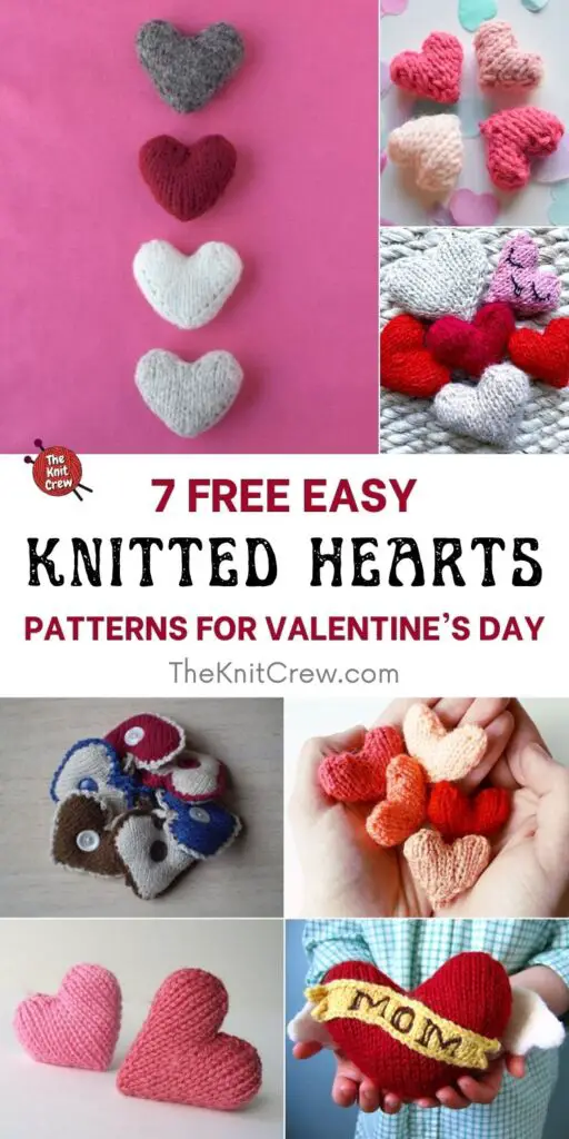 7 Free Easy Knitted Heart Patterns For Valentine's Day PIN 1
