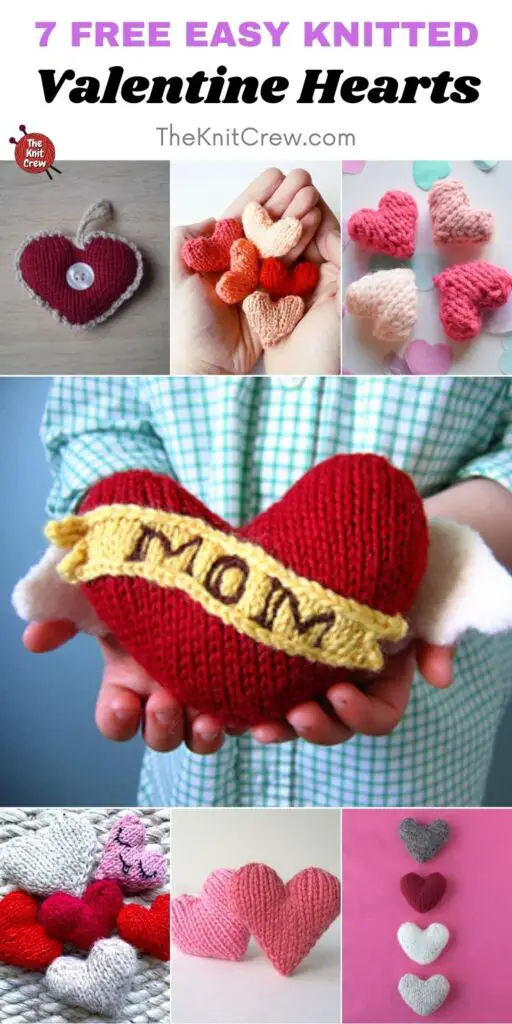 7 Free Easy Knitted Valentine Hearts PIN 2
