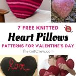 7 Free Knitted Heart Pillow Patterns For Valentine's Day PIN 1