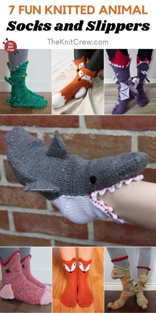 7 Fun Knitted Animal Socks and Slippers PIN 2