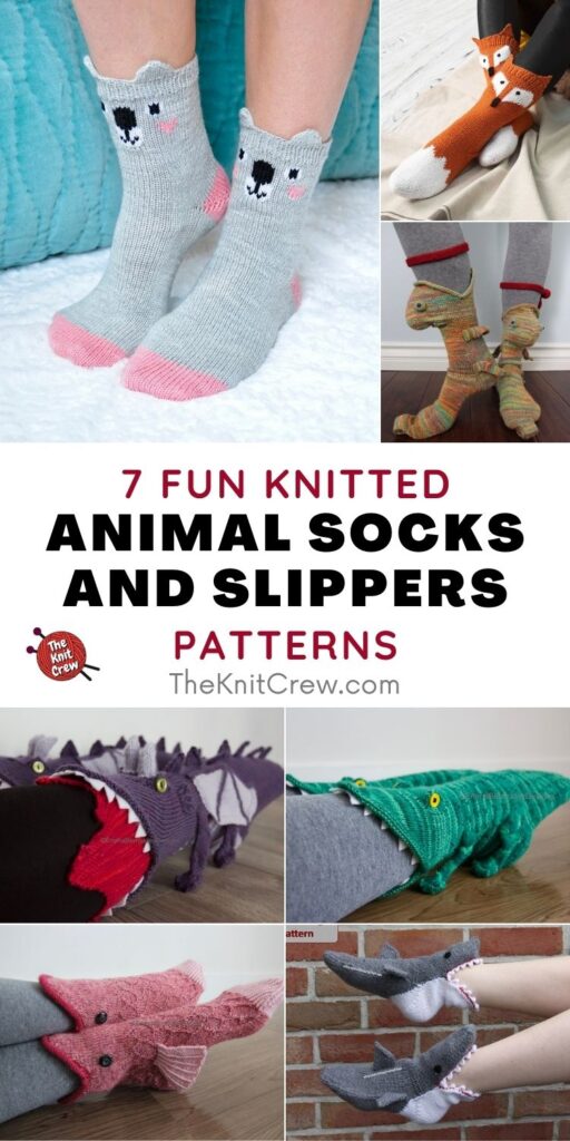 7 Fun Knitted Animal Socks and Slippers Patterns PIN 1