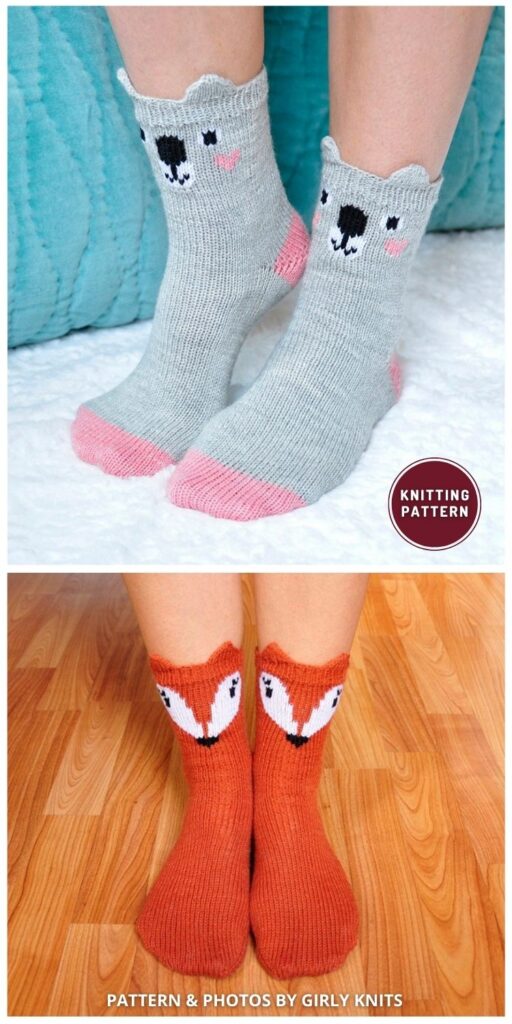 Animal Socks - 7 Fun Knitted Animal Socks and Slippers Patterns