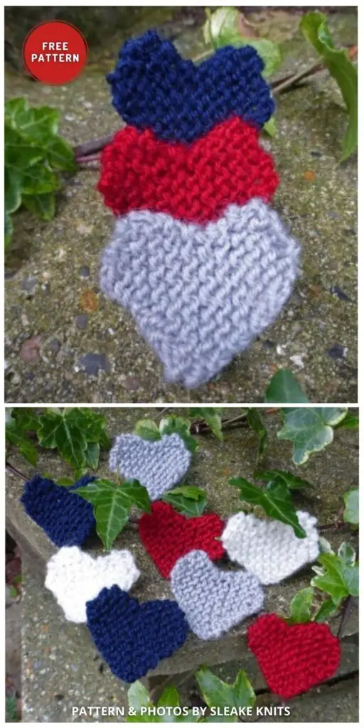 Knitted Hearts - 8 Knitted Heart Applique Patterns For Valentine's Day