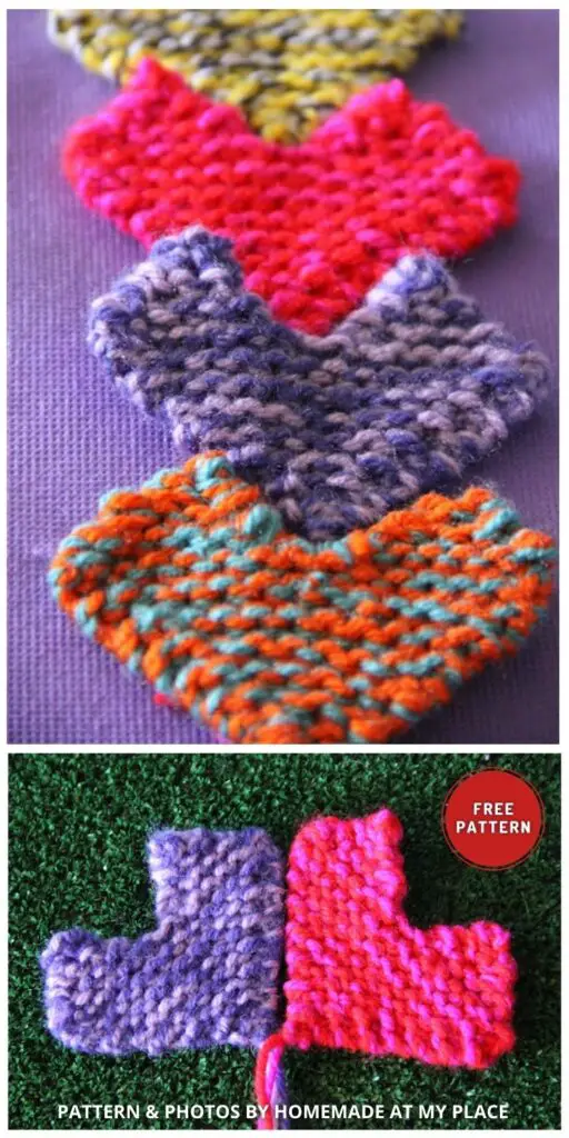 Knitted Little Heart - 8 Knitted Heart Applique Patterns For Valentine's Day