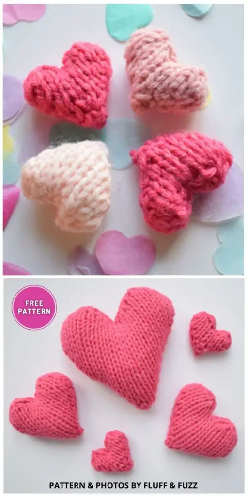 Love Hearts - 7 Free Easy Knitted Heart Patterns For Valentine's Day