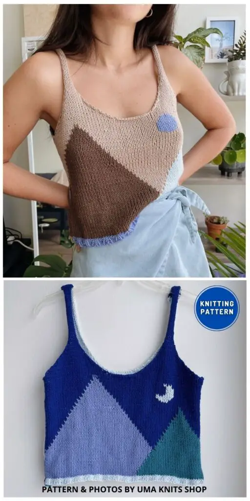 Moonsun Cropped Tank Summer Top - 6 Best Knitted Crop Top Patterns For Summer