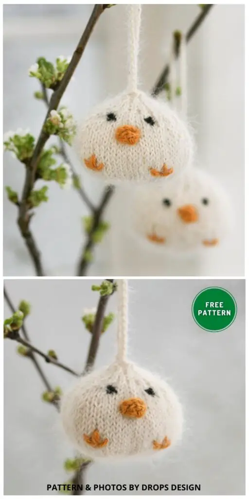 Piou Piou- 6 Free Easter Hanging Ornaments Knitting Patterns