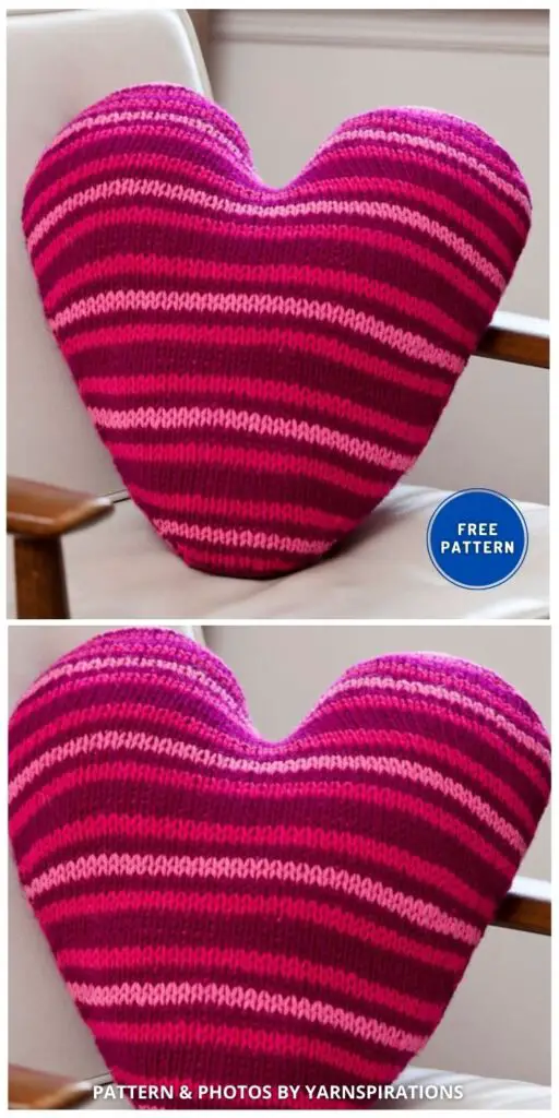 Red Heart Pillow Talk - 7 Free Knitted Heart Pillow Patterns For Valentine's Day