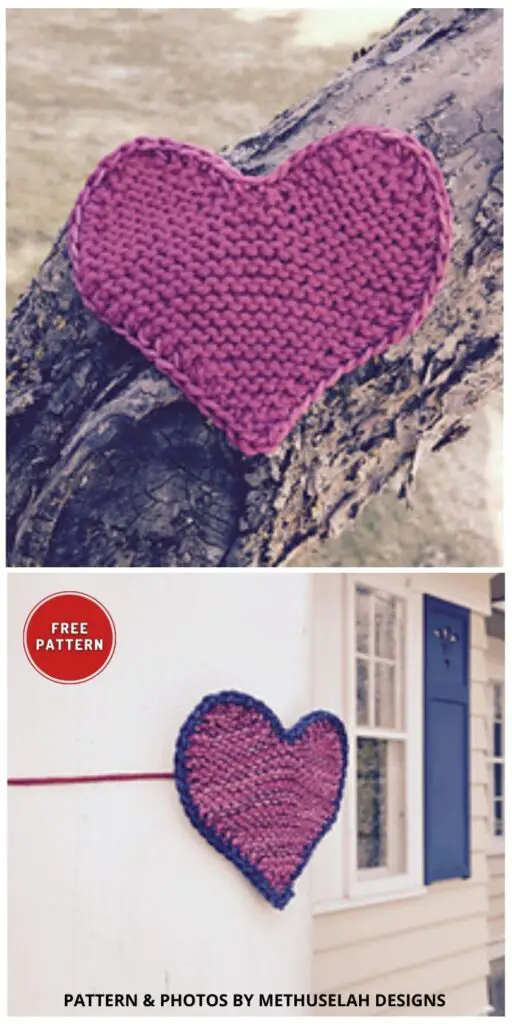 Yarn Bomb Heart - 8 Knitted Heart Applique Patterns For Valentine's Day