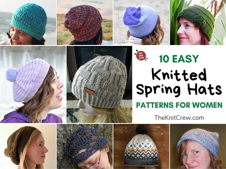 10 Easy Knitted Spring Hat Patterns For Women FB POSTER