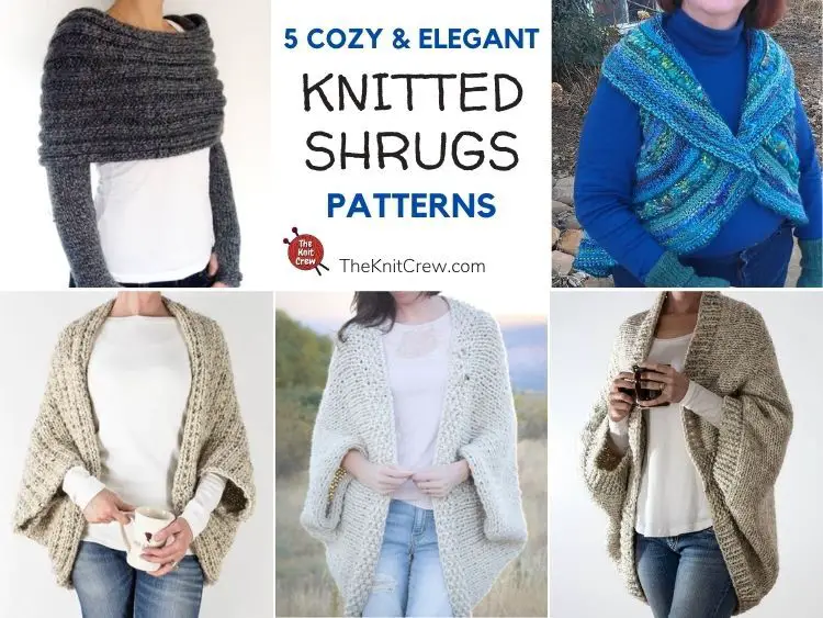 5 Cozy & Elegant Knitted Shrug Patterns FB POSTER