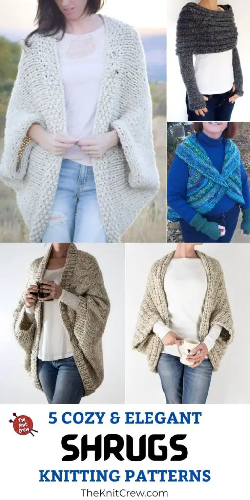 5 Cozy & Elegant Shrug Knitting Patterns PIN 3