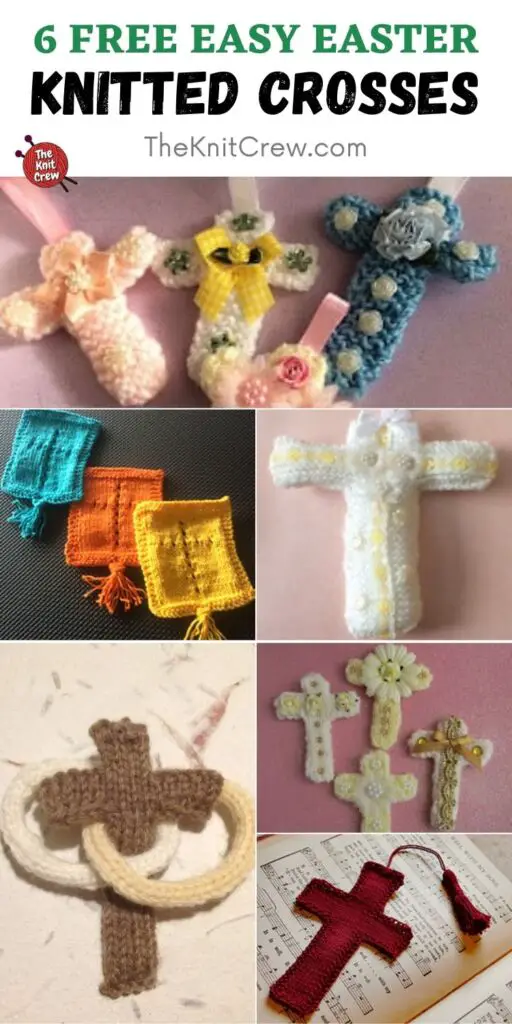 6 Free Easy Easter Knitted Crosses PIN 2