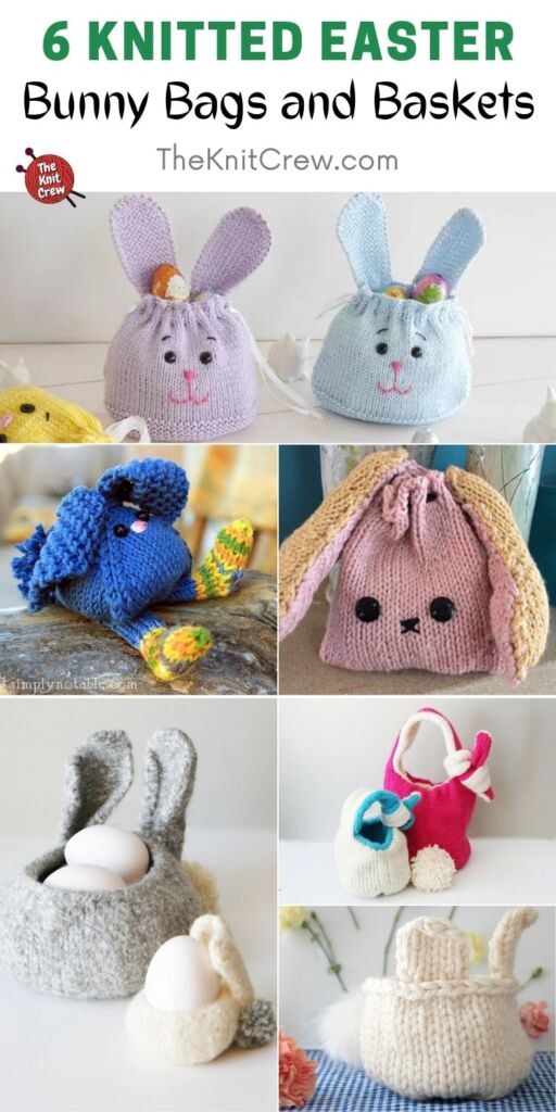 6 Knitted Easter Bunny Bag and Baskets PIN 2