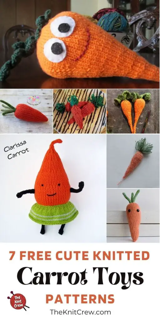 7 Free Cute Knitted Carrot Toy Patterns PIN 3