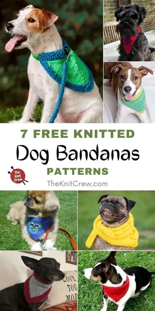 7 Free Knitted Dog Bandana Patterns PIN 1