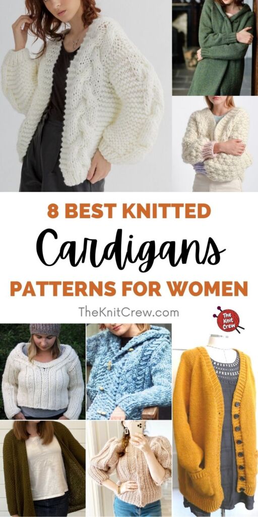 8 Best Knitted Cardigan Patterns For Women PIN 1