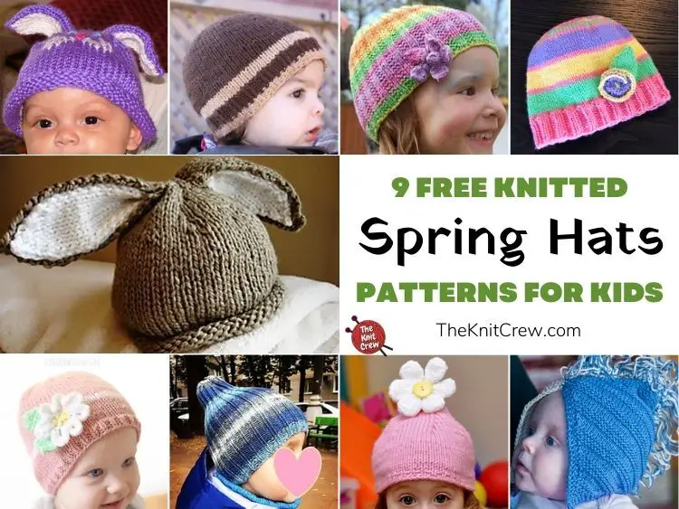 9 Free Knitted Spring Hat Patterns For Kids FB POSTER