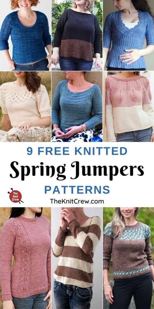 9 Free Knitted Spring Jumper Patterns PIN 1