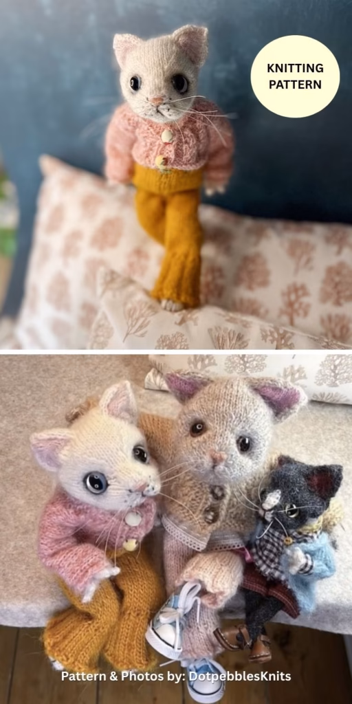 CAT DOLL - 11 Cute Knitted Cat & Kitten Toys For Kids