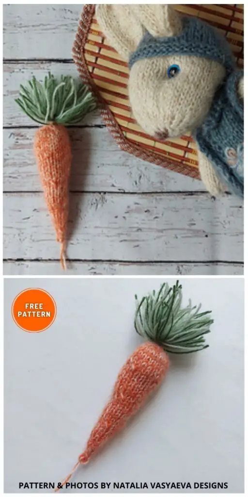 Carrot - 7 Free Cute Carrot Toy Knitting Patterns