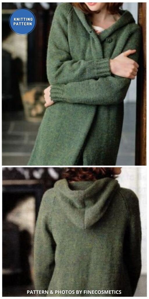 Chunky Long Cardigan with Hood - 8 Best Knitted Cardigan Patterns For Women