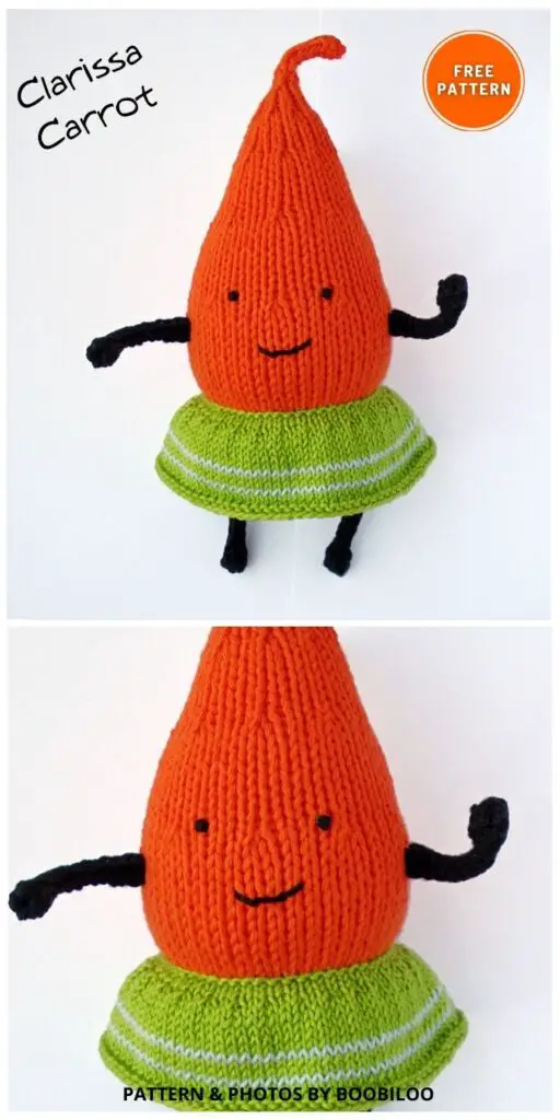 Clarissa Carrot - 7 Free Cute Carrot Toy Knitting Patterns