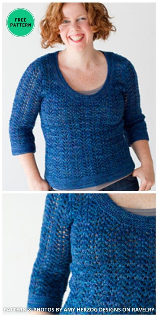 February Fitted Pullover - 9 Free Knitted Spring Jumper Patterns