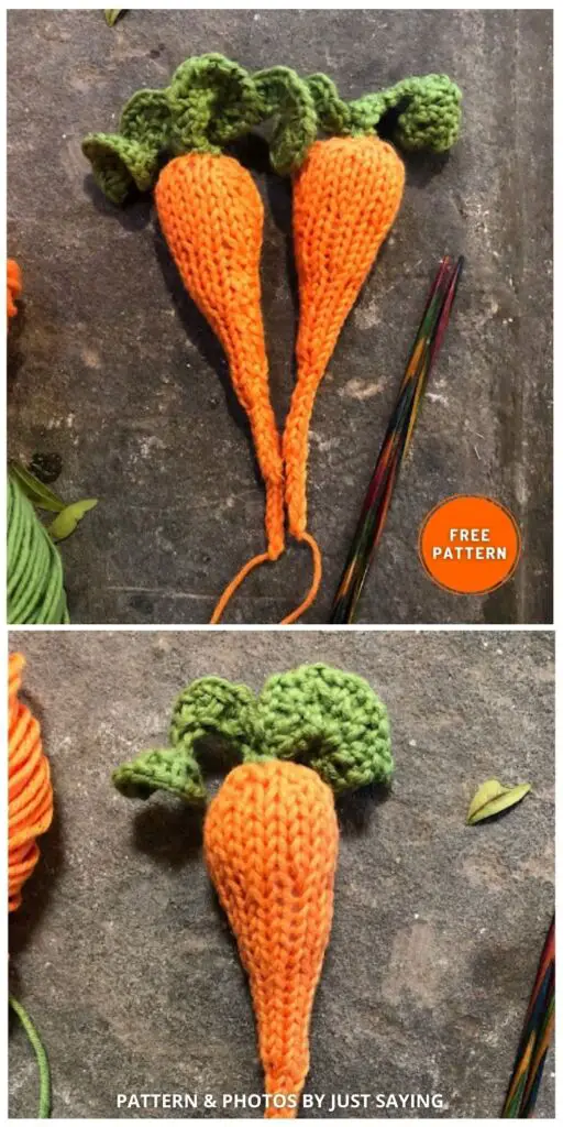 Knitted Carrot - 7 Free Cute Carrot Toy Knitting Patterns