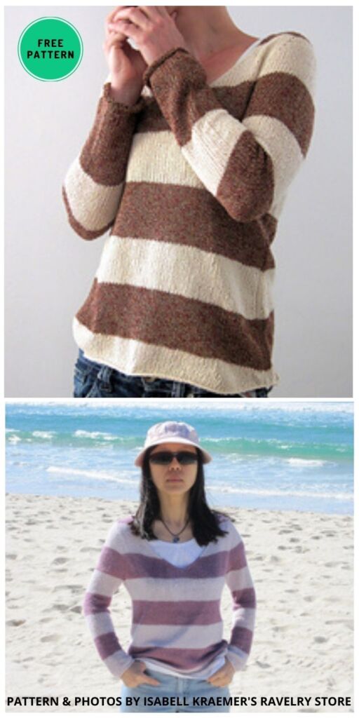 On the Beach - 9 Free Knitted Spring Jumper Patterns