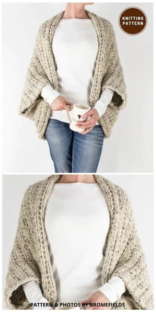 Scoop Shrug - 5 Cozy & Elegant Knitted Shrug Patterns