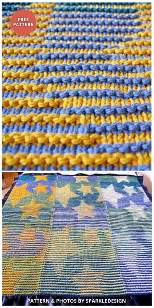 Star Illusion Blanket - 7 Free Knitted Star Themed Blanket Patterns For The Nursery