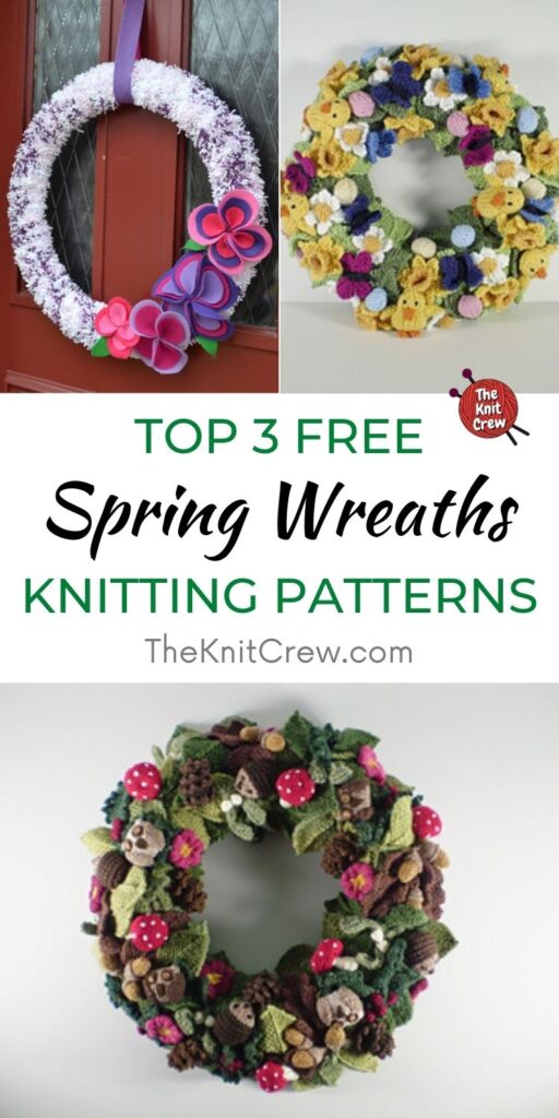 Top 3 Free Spring Wreath Knitting Patterns PIN 1