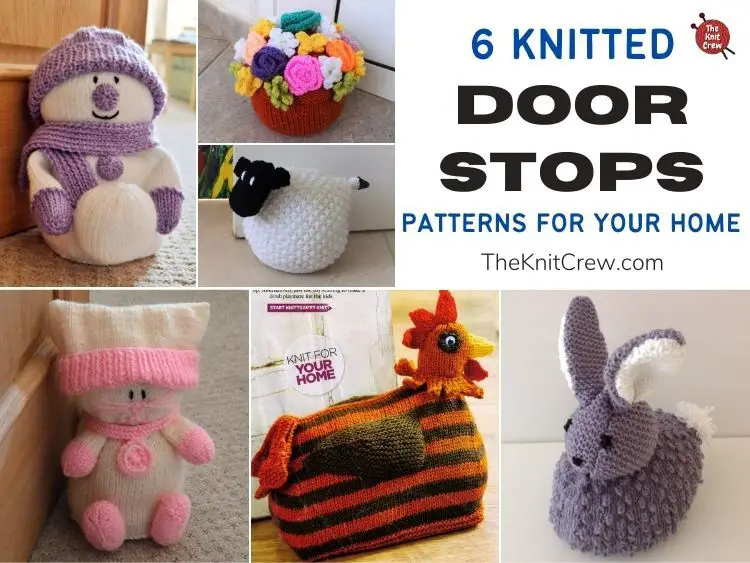 6 Knitted Door Stop Patterns For Your Home FB POSTER