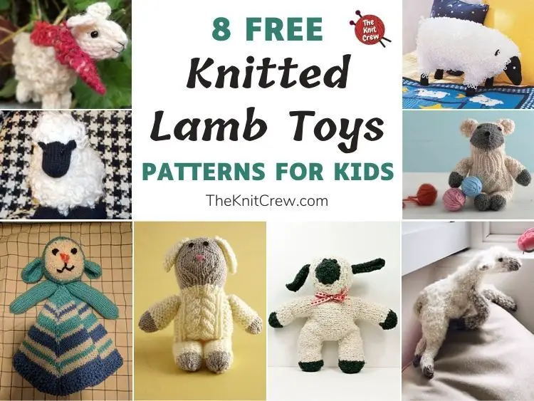 8 Free Knitted Lamb Toy Patterns For Kids FB POSTER