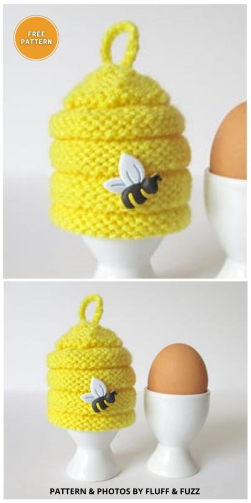 Beehive Egg Cosy - 8 Easy & Free Egg Cozy Knitting Patterns