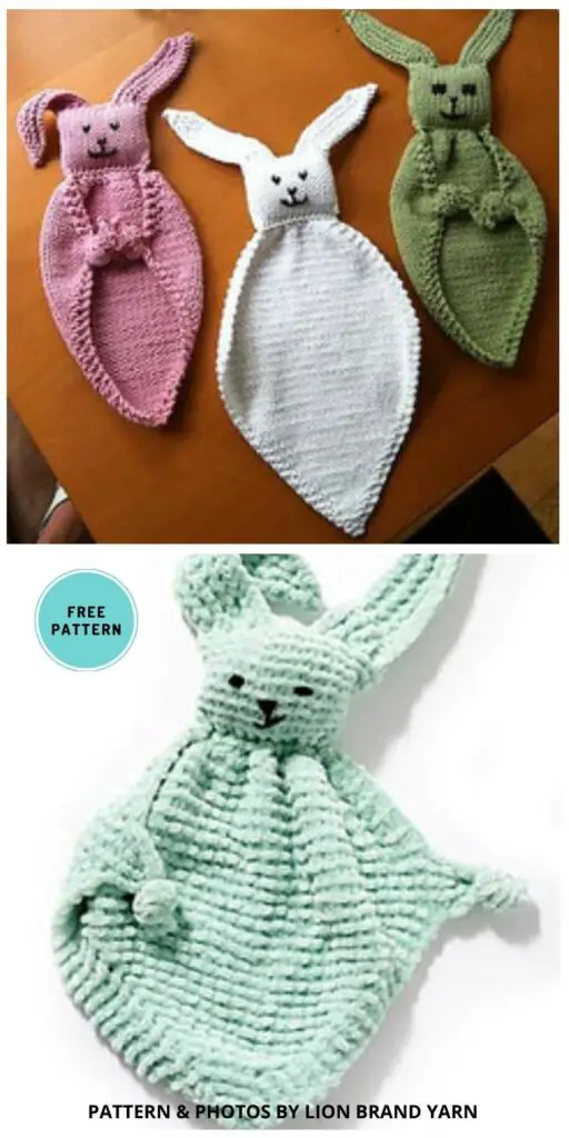 Bunny Blanket Buddy - 8 Best Free Easter Nursery Decor Knitting Patterns