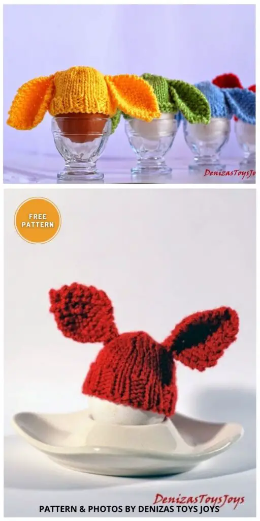 Bunny Hats for Easter Eggs - 8 Easy & Free Egg Cozy Knitting Patterns