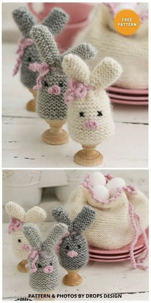 Cozy Bunnies Egg Basket - 8 Easy & Free Egg Cozy Knitting Patterns