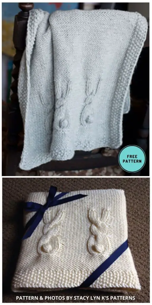 Heirloom Bunny Blanket - 8 Best Free Easter Nursery Decor Knitting Patterns
