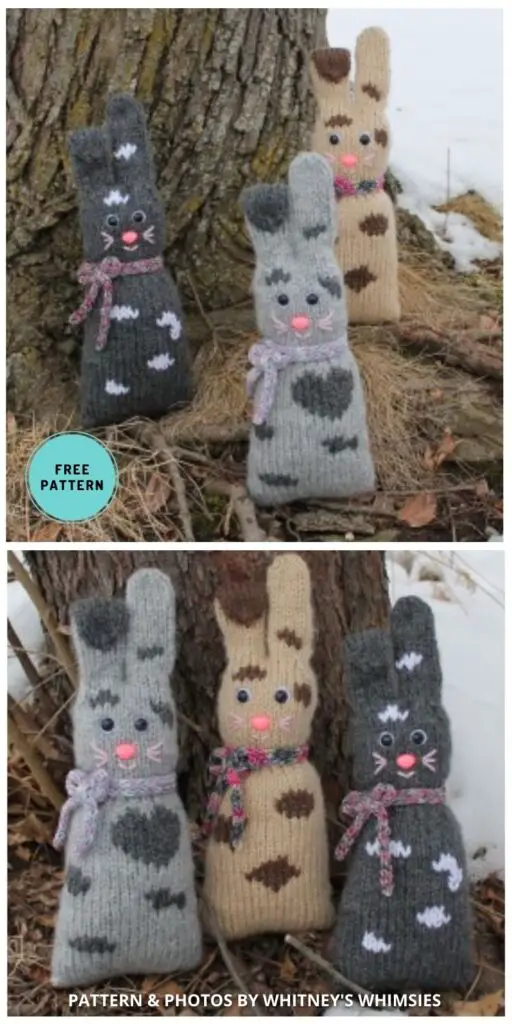 Little Bunny Cushion - 8 Best Free Easter Nursery Decor Knitting Patterns