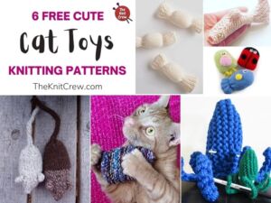 6 Free Cute Cat Toy Knitting Patterns FB POSTER