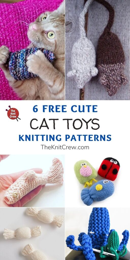 6 Free Cute Cat Toy Knitting Patterns PIN 1
