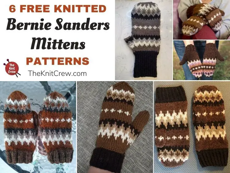 6 Free Knitted Bernie Sanders Mitten Patterns FB POSTER