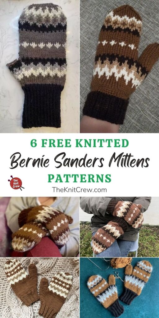 6 Free Knitted Bernie Sanders Mitten Patterns PIN 1