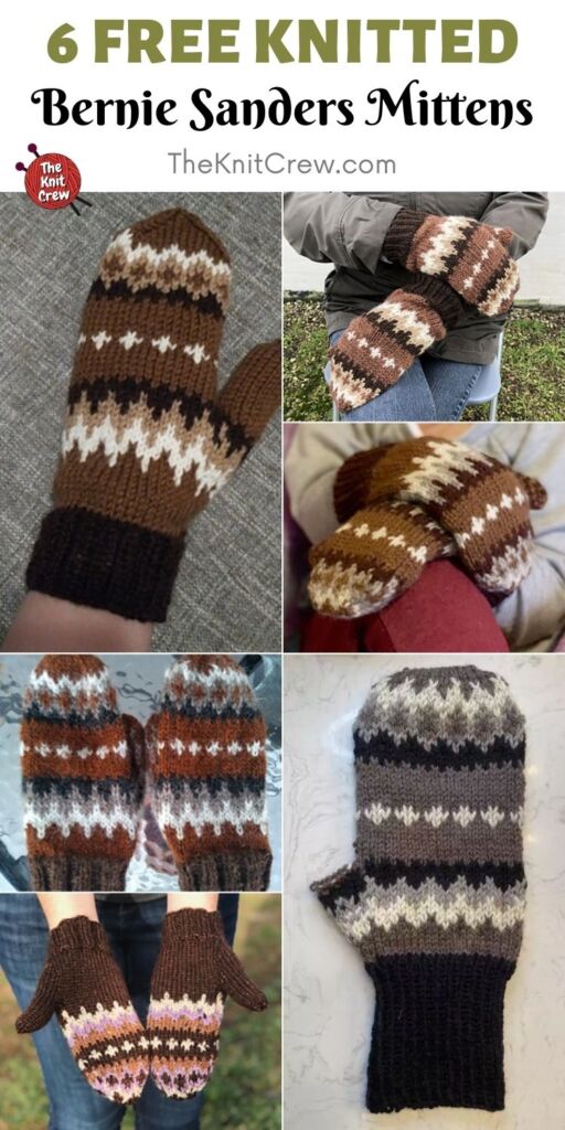 6 Free Knitted Bernie Sanders Mittens PIN 2