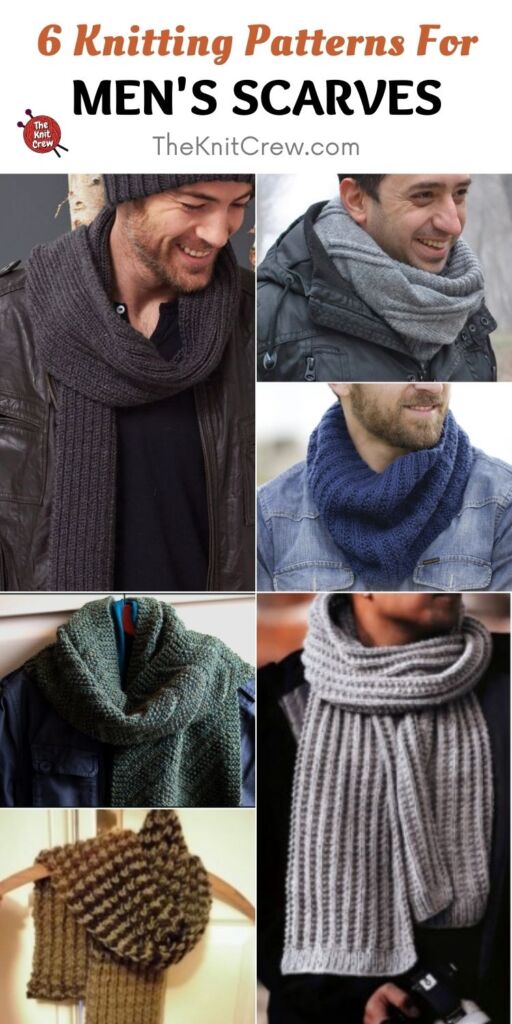 6 Knitting Patterns For Men's Scarves PIN 2