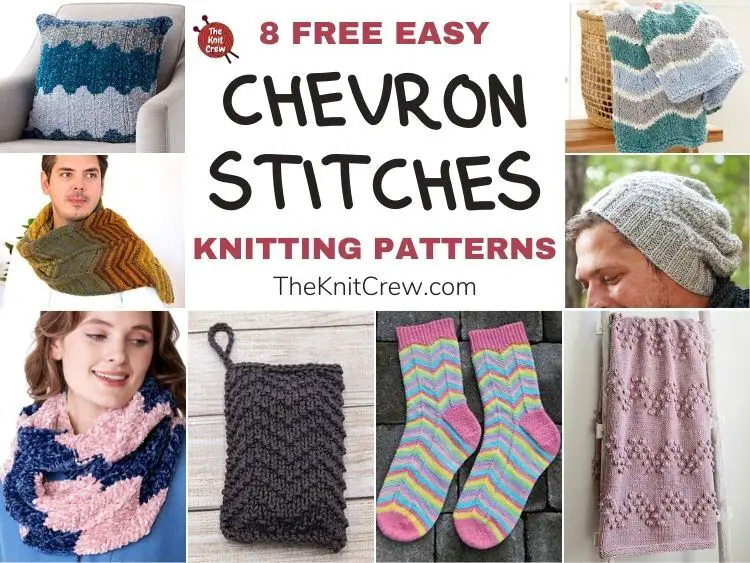 8 Free Easy Chevron Stitch Knitting Patterns FB POSTER